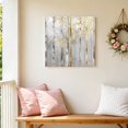 thumbnail image 6 of Canvas Wall Art, Golden Grey Tree Framed Canvas Prints for Bathroom Kitchen, Oil Painting Forest Abstract Art Gallery Wrapped Wall Decor for Home Office, Gifts, 10"x10" Ship Next Day, 6 of 9