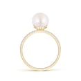 thumbnail image 2 of Angara Classic Japanese Akoya Cultured Pearl & Diamond Solitaire Ring in 14K Yellow Gold for Women | June Birthstone Jewelry for Her, 2 of 8