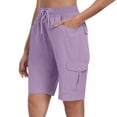 thumbnail image 5 of ABATAB Women's Cargo Shorts Lightweight Hiking Athletic Shorts Drawstring Loose Shorts for Camping Travel Golf with Pockets, 5 of 7