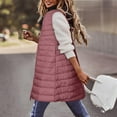 thumbnail image 4 of FAVIPT 2024 Women's Long Down Vest Gilets Jacket Plus Size Sleeveless Hooded Quilted Warm Parka Zip Up Padded Thick Puffer Waistcoat, 4 of 6