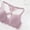 Pink, variant on Women's Front Clip Halter Bra, Ribbed Wireless Side Support Breathable Fixed Strap Daily Lingerie