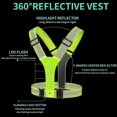 thumbnail image 3 of Running Reflective Vest, Elastic and Adjustable Cycling Reflective Vest, Reflective Safety Vest with LED Lighting and 2 Reflective Strips for Bike Mot, 3 of 5