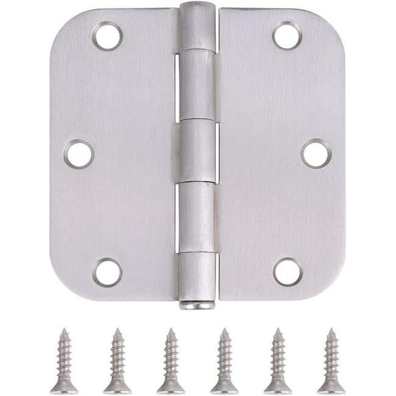 Ives Residential 1011RPF619E 3.5 x 3.5 in. Steel 0.62 in. Radius Corner Removable Pin Hinges, Satin Nickel - Pack of 3