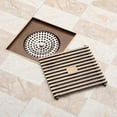thumbnail image 1 of 10 X 10cm Square Bathroom Shower Drain Floor Trap Trap Grate Waste Strainer Wire Floor Drains Antique Brass, 1 of 4