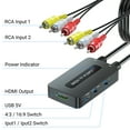 thumbnail image 3 of Two Port RCA to HDMI Converter, 2 AV to HDMI with 4 : 3/16 : 9 Aspect Ratio Output Switch, Dual CVBS Composite to HDMI Converter for RCA Devices to Display on HDTVs, 3 of 7