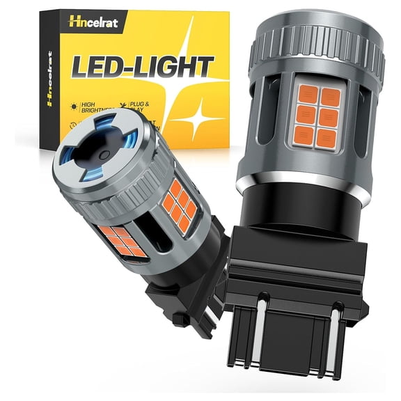 KESSOCCO 2Pcs LED Turn Signal Bulb 3157, 600% Super Bright 3156 LED Bulb Amber CANBUS Error Free Anti Hyper Flash 3457na 3057 Front Rear Blinker Turn Signal Light