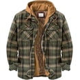 thumbnail image 5 of Camisas acolchadas a cuadros para hombre, chaqueta de leñador con capucha, franela acolchada con capucha, forro grueso, abrigos cálidos de manga larga, 5 of 5