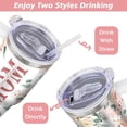 thumbnail image 4 of Gift for Mom: Pink Floral Stainless Steel Insulated Mom Tumbler with Handle & Straw - Leakproof Travel Mug, Mama Cup - Mother''s Day Present, 4 of 6