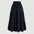 thumbnail image 2 of Abomasnow Maxi Skirts for Women Summer Drawstring Elastic Waist Tiered Long Skirt with Pockets, 2 of 4