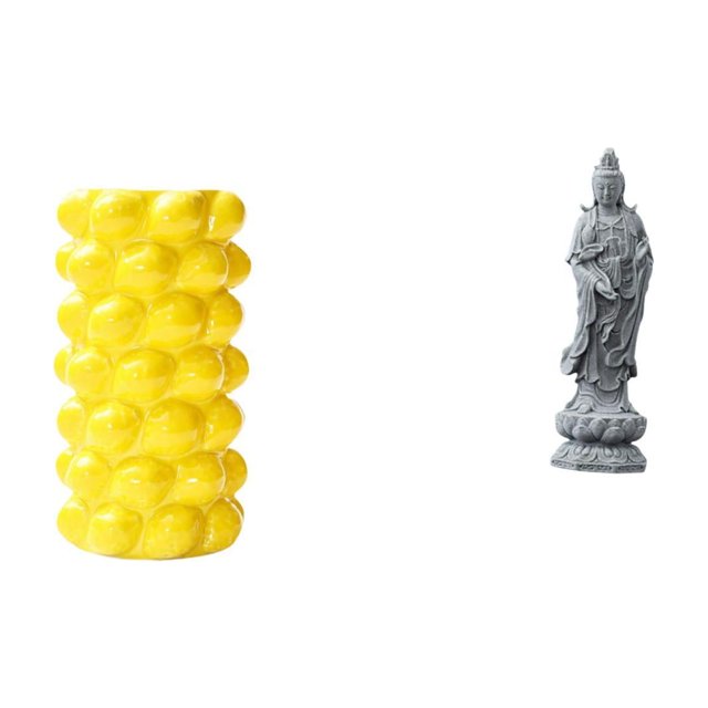 Jarrón de flores de , estatua de Guan Yin, escultura, figura decorativa de mesa, elaborado con detalles , adecuado para sala de