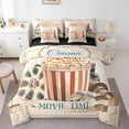 thumbnail image 1 of YST Ensemble de Literie Vintage Cinéma 7 Pcs Simple, Lit Popcorn avec Draps pour Enfants Adultes, Ensemble de Lit Moderne Réversible, 1 of 5