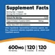 thumbnail image 2 of Nutricost N-Acetyl L-Cysteine (NAC) 600mg, 120 Vegetarian Capsules - Non-GMO, Gluten Free, Vegetarian Caps, 2 of 5