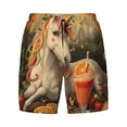 thumbnail image 4 of Lsque Mens Swim Trunks Countryside Fruit White Horse Pattern - Bathing Suit Compression Liner - Beach Swim Shorts Swimwear - (S-3XL) - Stretch Quick Dry -Small, 4 of 9