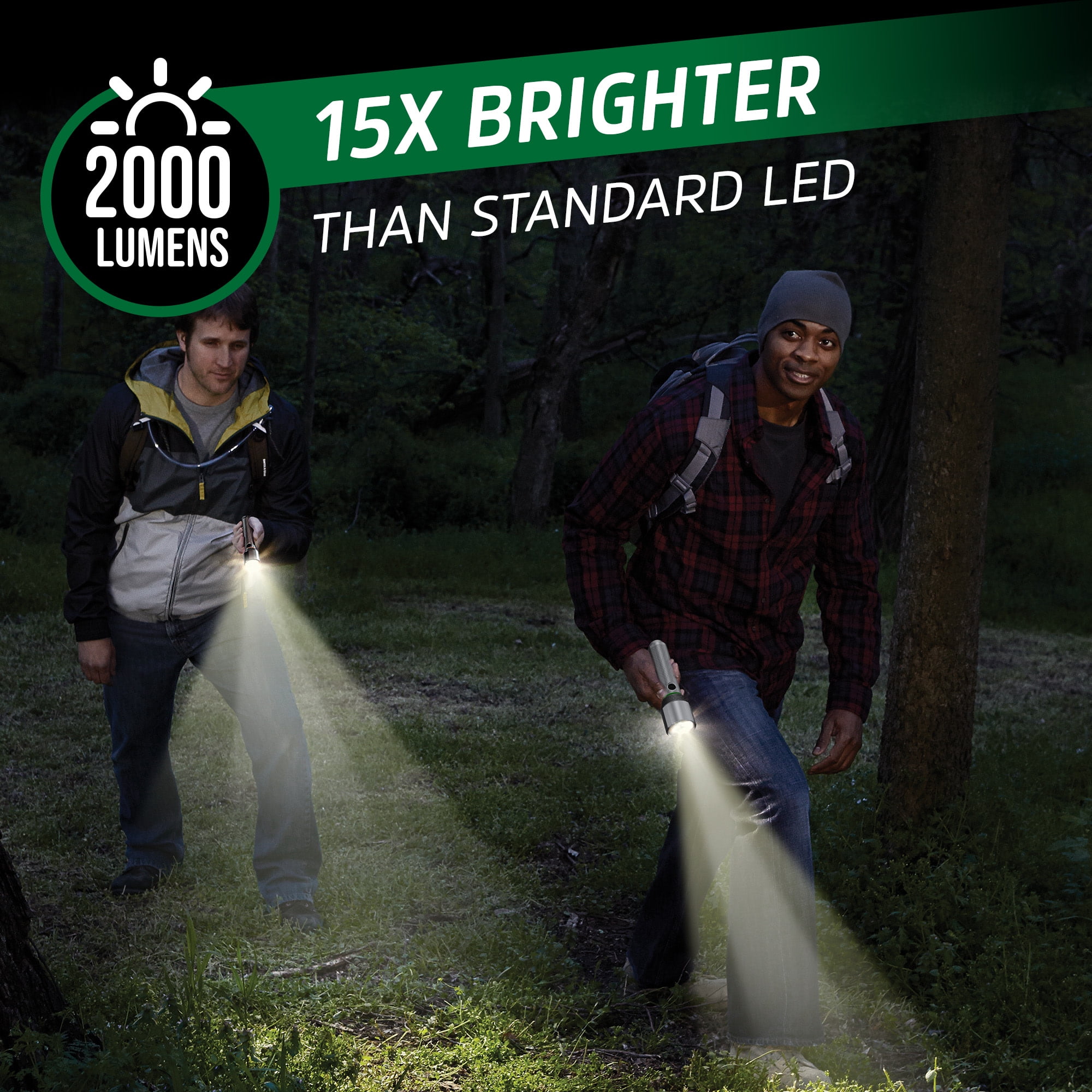 Energizer Metal Rechargeable LED Flashlight with USB Charging Port, 2000 Lumen