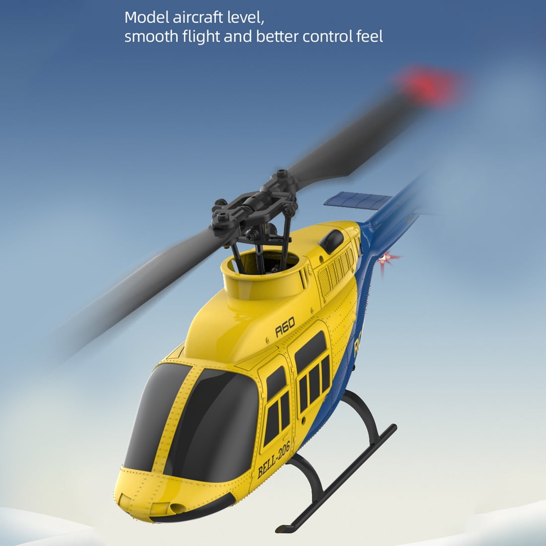 RC ERA A60 Mini Bell206 RC Helicopter, 6-Channel Gyro Stabilized Aircraft with Altitude Hold & One-Key Takeoff, Indoor Outdoor Remote Control airplane for Teens & Adults