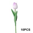 thumbnail image 4 of Wosthever 10X Flor artificial PU Real Touch Simulación Flores falsas Ramo de flores Boda Interior Vivid Home Office Jarrón Flores artificiales Púrpura claro, 4 of 6