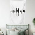 thumbnail image 4 of Bird on a Wire Tapestry, Monochrome Simplistic Artwork with Big Little Avian Animal, Wall Hanging for Bedroom Living Room Dorm Decor, 40W X 60L Inches, Charcoal Grey and White, by Ambesonne, 4 of 5