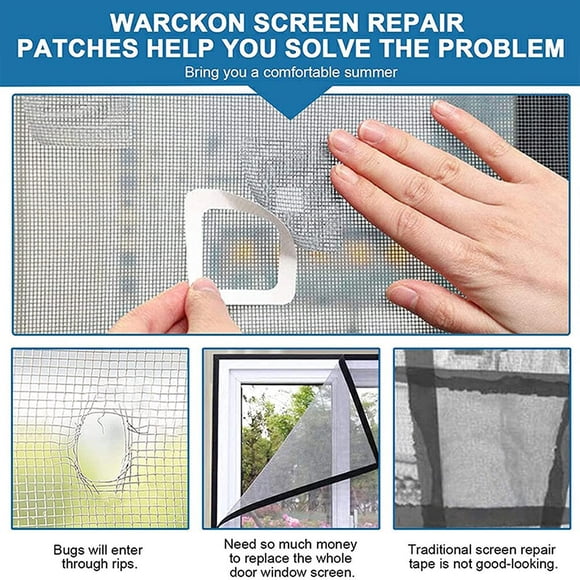 Window Screen Self-adhesive Covering Patch Waterproof Netting Stickers Strong Stickiness Mesh Repair Sticky Patches Screens Type 1 Grey