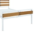 thumbnail image 3 of White Twin Size Metal and Wood Bed Frame Platform Bed with Headboard and Footboard ,No Box Spring Needed, 3 of 6