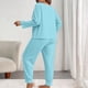 thumbnail image 4 of Pincandy Women's Plus Size Pajama Set - Crew Neck Long Sleeve Top & Pants, Casual & Comfortable for Homewear, 4 of 5