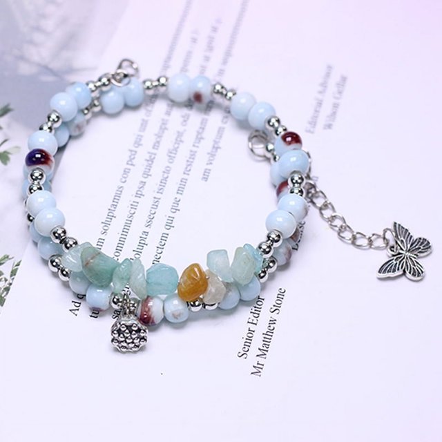 Accesorios envueltos doble estilo étnico pulsera de cerámica pulsera de cuentas mujer alto sentido