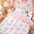 thumbnail image 2 of Meiyoeat Watercolor Bow Duvet Cover Set for Girls Kids, Princess Bowknot Style Bedding Full, Pink White, Pink Reversible, 1 Duvet Cover and 2 Pillowcases (No Comforter), 2 of 6