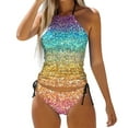thumbnail image 1 of YDLCAFD Easter Women's Separate Gradient Star Print Swimsuit Tankini Swimsuit Set 2, 1 of 5
