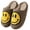 Brown, variant on Womens Slippers Plush Happy Face (5-6, White)