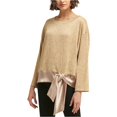 thumbnail image 2 of Suéter metálico DKNY Con dobladillo anudado para mujer Beige Pequeño, 2 of 2
