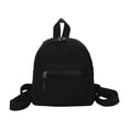 thumbnail image 3 of Mochila de felpa con cierre de cremallera, bolso de viaje de moda para regalo de adolescentes Negro, 3 of 8