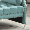 thumbnail image 2 of Stefania 71-inch Rolled Arm Oversized Velvet Tufted Upholstered Bench Standard Benches Teal Velvet Victorian, Mid-Century Modern, 2 of 5
