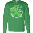 thumbnail image 3 of Inktastic Love and Care Mental Health Awareness Green Ribbon Long Sleeve T-Shirt, 3 of 5