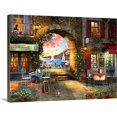 thumbnail image 1 of Impresión terraza de bistrô mediterráneo con macetas florales y gatos, decoración romántica vintage europea para hogar y local comercial, 1 of 5