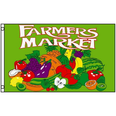 Sign Flag And Banner - FARMERS MARKET Flag Fruit and Vegetable Business Sign 3 x 5 Foot Produce Banner