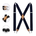 thumbnail image 5 of Mens X-Back Suspenders Elastic Adjustable with 4 Heavy-Duty Clips for Big & Tall Gentlemen, 5 of 9