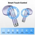 thumbnail image 3 of Wireless Earbuds Bluetooth Noise Cancelling for iPhone Android with 4 ENC Mic, Dual LED Display, 50H Playtime IPX7 Waterproof In Ear Headphones, Purple, 3 of 8