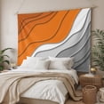 thumbnail image 3 of Orange Grey Ombre Tapestry for Bedroom Wall Hanging Tapestry,Modern Geometric Abstract Aesthetics Cream Ceiling Backdrop Tapestries Poster Blanket Wall Decor for Teens Room Living Room Dorm 51" x 59", 3 of 8