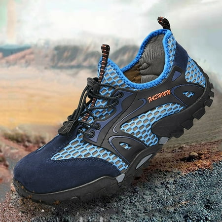 

Xewsqmlo Men Barefoot Shoes Nonslip Rubber Breathable Elastic Shoelace for Hiking Cycling