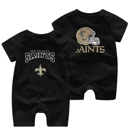 

Saints Team fan Apparel T-Shirt Logo Newborn Baby short sleeve jumpsuit Game Day T-Shirt Gift Unisex