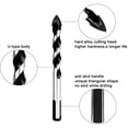 thumbnail image 3 of Broca de carburo de tungsteno, juego de 5 brocas de diamante de carburo de tungsteno para baldosas de cerámica, hormigón, paredes de ladrillo, vidrio, mampostería de plástico y madera (6/6/8/10/12 mm, 3 of 4