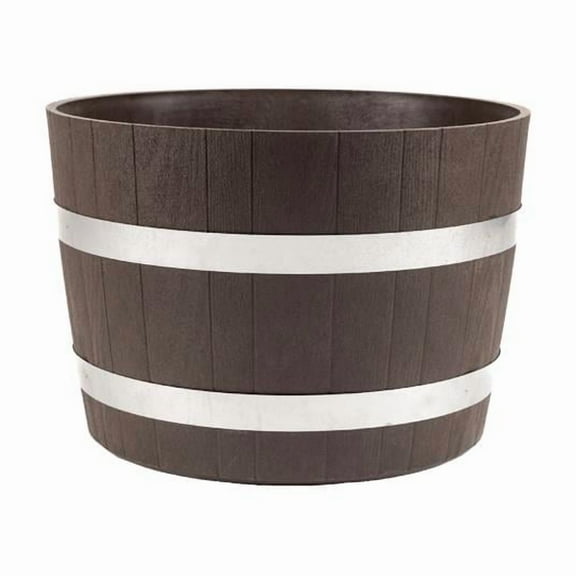 s Polyethyleen Better Barrel Planter, Walnut Color