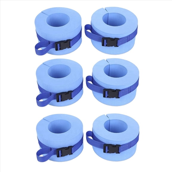 6X Swimming Weights Aquatic Cuffs Water Aerobics Float Ring Fitness Exercise Set Workout Ankles Arms Belts,3 Pair x Aquatic Cuffs,blue