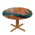 thumbnail image 3 of Orinice Sunset Mountains Palm Tree Round Table Cover Stain Resistant Washable Indoor Outdoor Tablecloth Kitchen Dining Wedding Parties 100% Polyester Fiber 38-42, 3 of 8