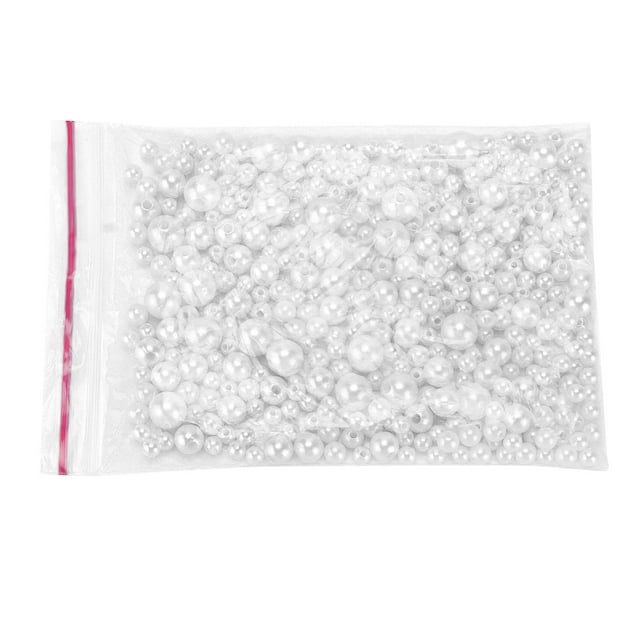 370 unids perla Cuentas DIY blanco redondo ABS artesanía perlas con agujeros para joyería collar pulsera fabricación