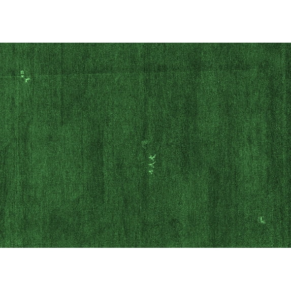 Ahgly Company Indoor Rectangle Abstract Emerald Green Modern Area Rugs, 5' x 7'