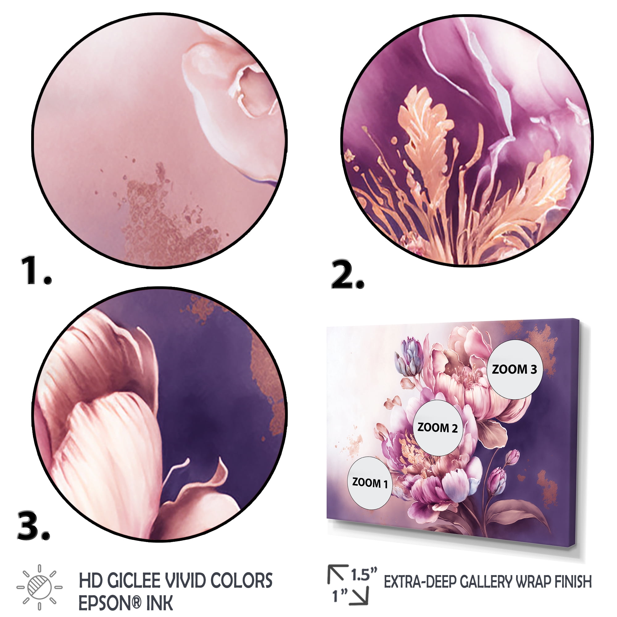 Designart Pink And Gold Peruvian Lily II Canvas Wall Art