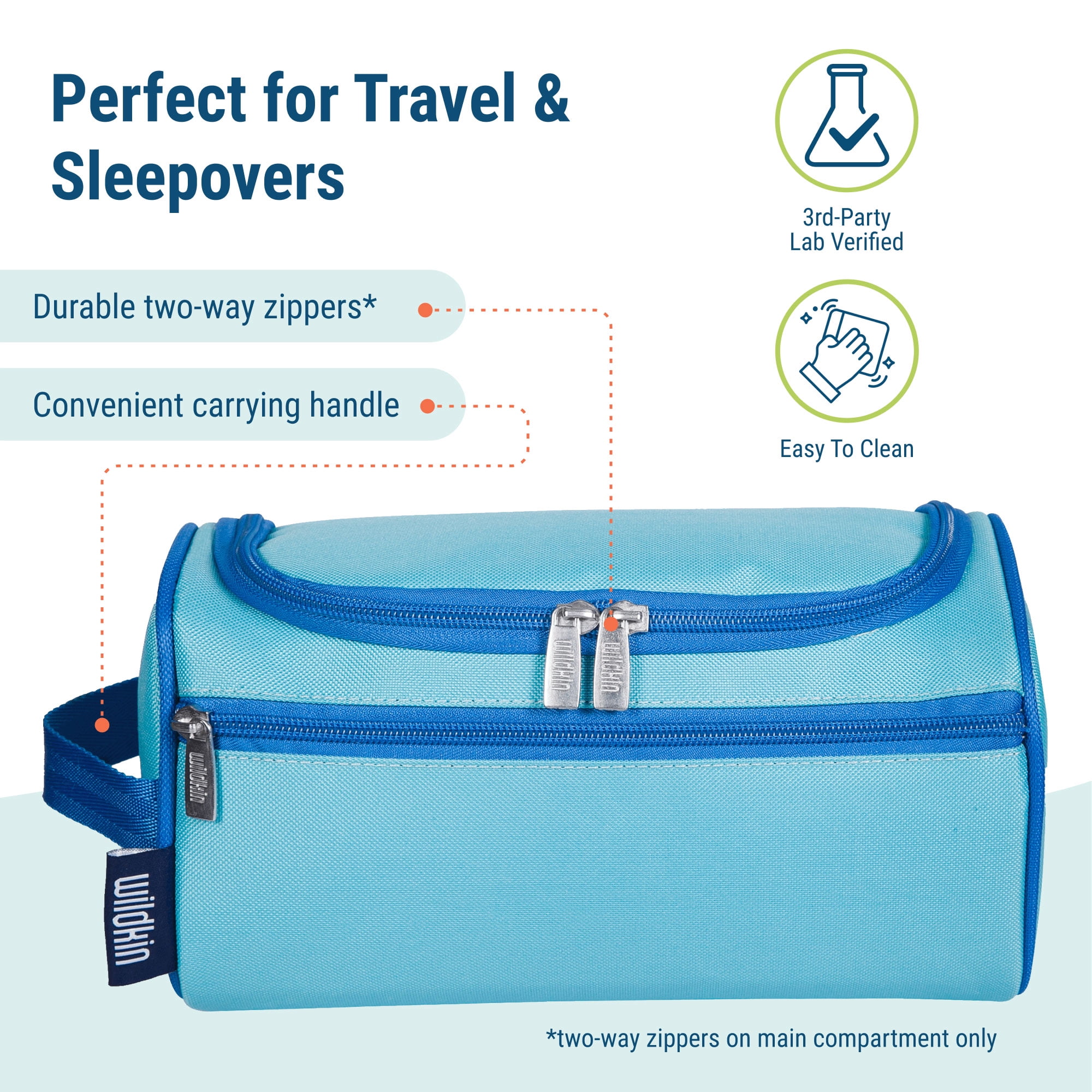 Wildkin Kids Travel Toiletry Bag (Aqua)