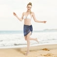 thumbnail image 5 of Bingfone Retro Blue Glitter Women's Sarong Swimsuit Cover Ups Bathing Suit Coverups Chiffon Beach Wrap Skirts, 5 of 7