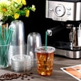 thumbnail image 2 of Juego de 25 vasos de plástico Baderke con tapas y pajitas, 470 ml, para café, 2 of 6