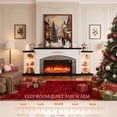 thumbnail image 6 of BOSHIRO 90" Electric Fireplace with Mantel and Cabinets, Fireplace TV Stand with 36" Insert Heater, LED Light Power Outlet for Living Room Bedroom, 6 of 7